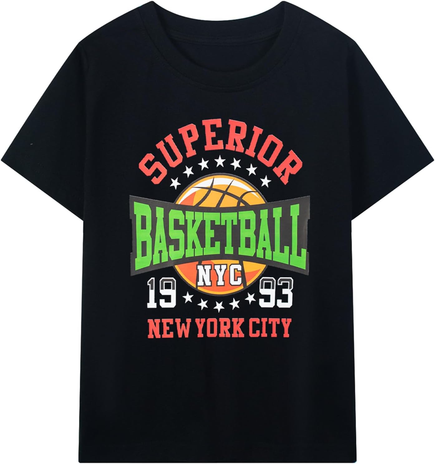 HILEELANG Kids Boy Basic Plain Cotton T-Shirts Short Sleeve Crew Neck Summer Tees 4packs 6-12 Years