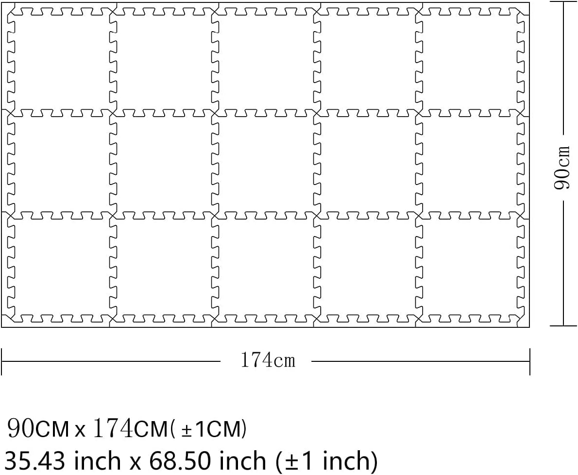 MQIAOHAM® 18 Pieces + 18 Edges Puzzle Play Mats, Soft Baby Play Mat, Kids Interlocking Foam Floor Tiles, Toddlers Carpet Playmats XZ301018-101104112