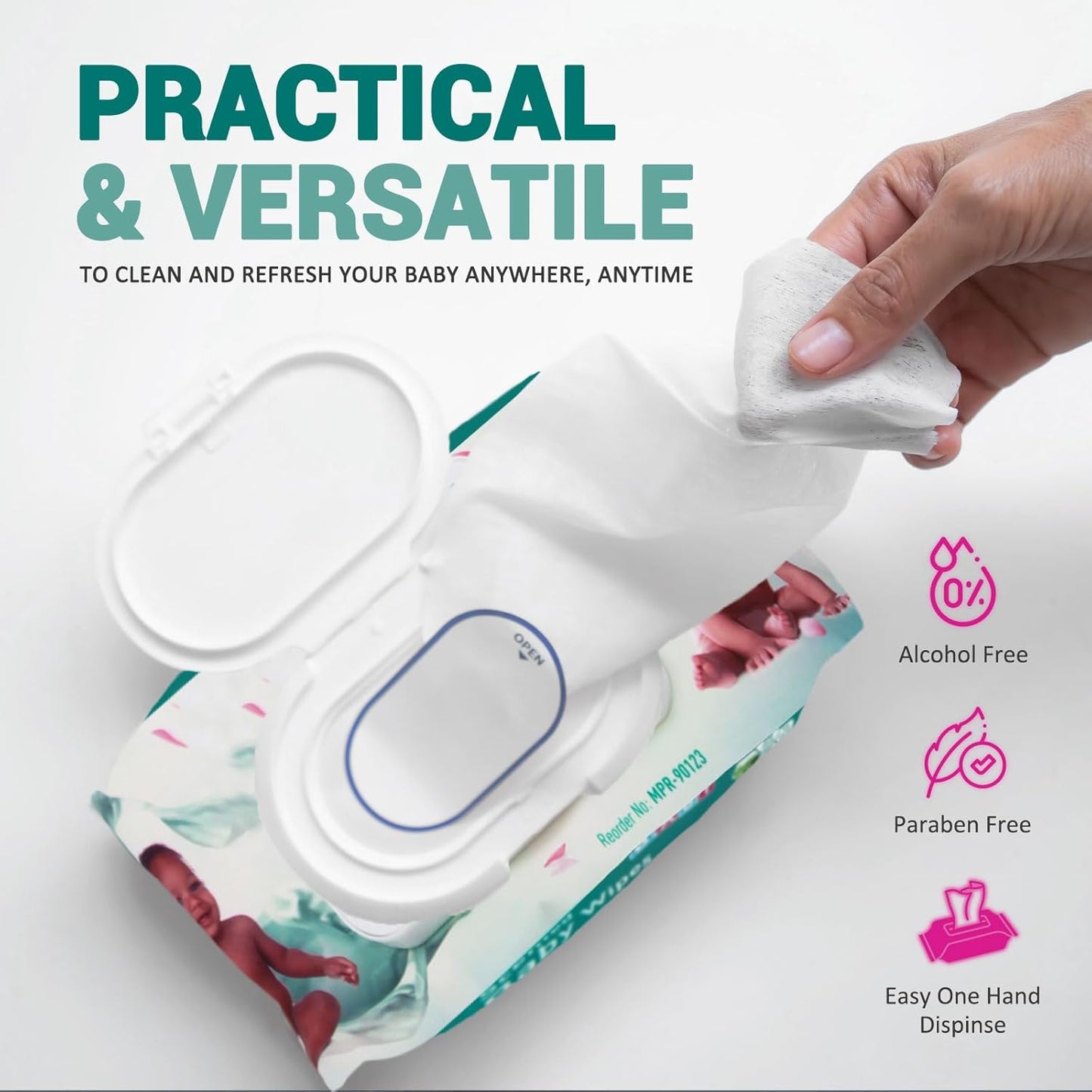 MED PRIDE Scented Baby Wipes Packs in Bulk, 24 Packs X 80 = 1920 Count, Alcohol-Free, Paraben-Free, with Aloe Vera & Vitamin E