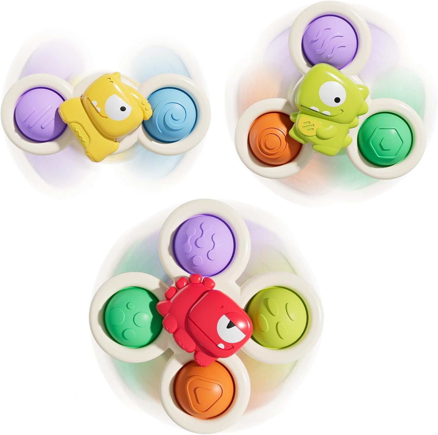 ALASOU 3PCS Pop Suction Cup Spinner Toys for 1 Year Old Boy Girl|Novelty Spinning Tops Toddler Toys Age 1-2|Sensory Baby Bath Toy for Toddlers 1-3|12 18 Months Boy Birthday Gift for Infant