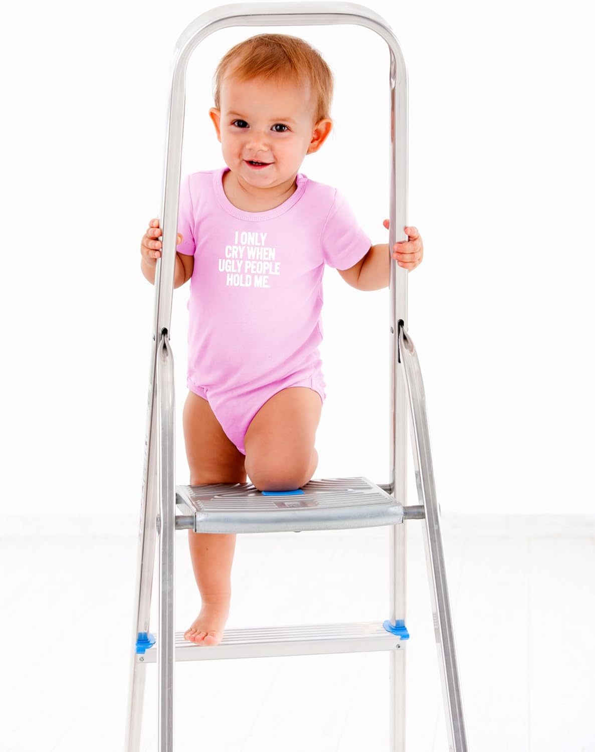 AW Fashions I Only Cry When Ugly People Hold Me Baby Bodysuit Funny Cute Baby Girl or Boy Outfit Romper