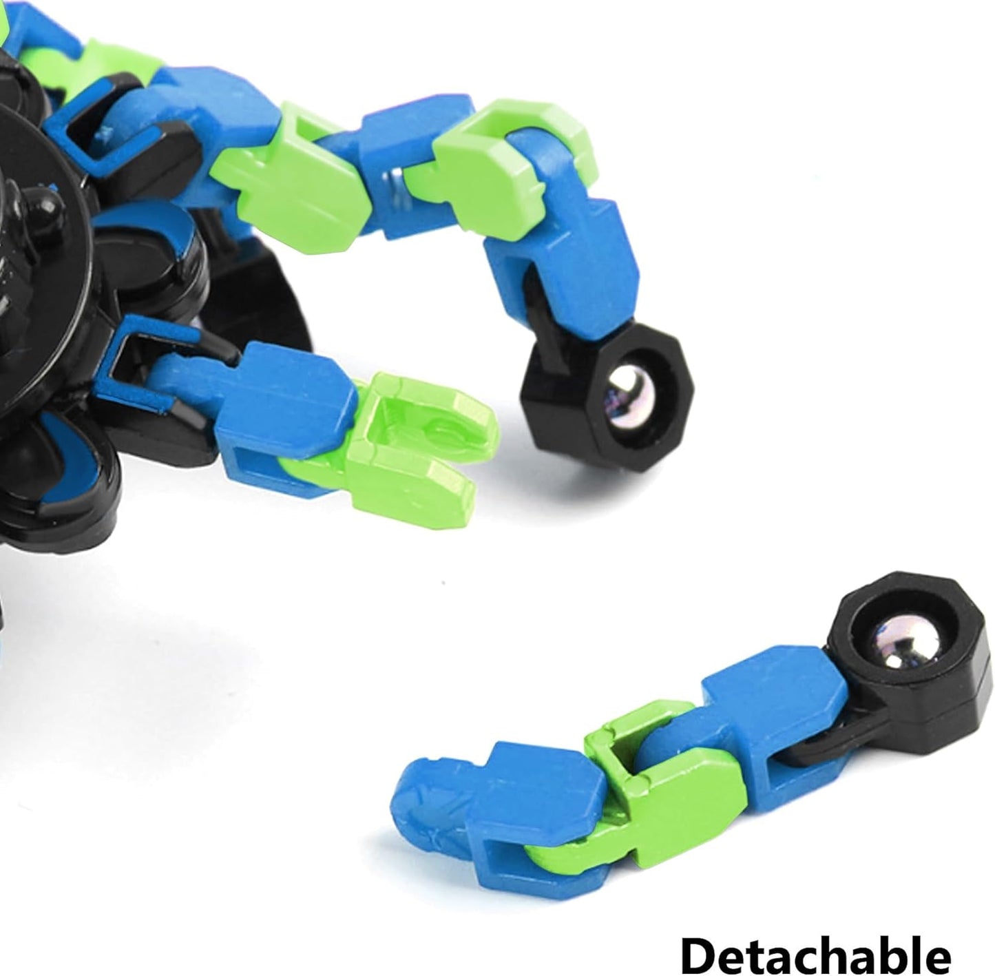 Fidget Spinners, DIY Transformable Chain Robot Finger Spinner, Glow in The Dark Deformable Creative Mechanical Gyro Toy Stress Relief Toy Fidget Fingertip Toy for Kids and Adults (2 Pack)