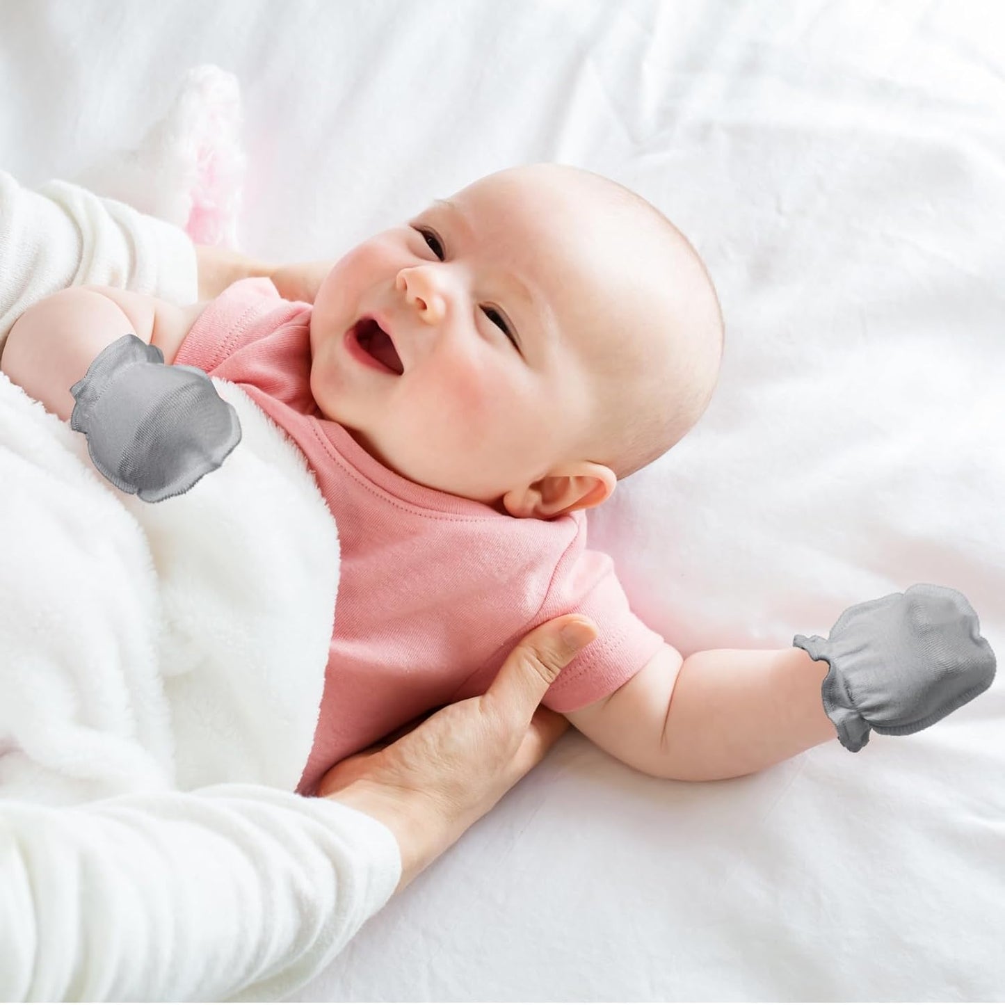 9 Pairs Newborn Baby Boys Girls Mittens 0-6 Months Infant Toddler Mittens No Scratch Solid Color Gloves