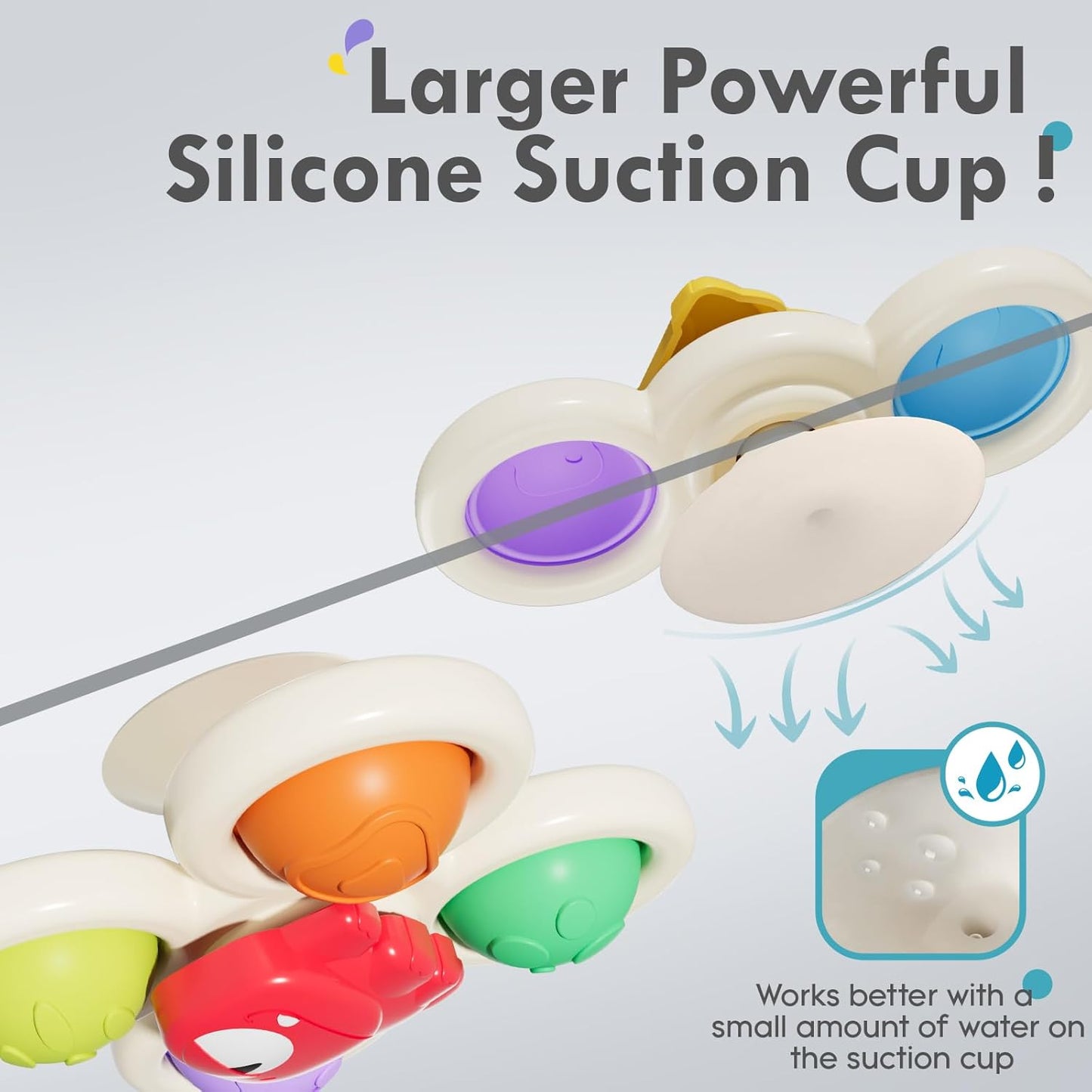 ALASOU 3PCS Pop Suction Cup Spinner Toys for 1 Year Old Boy Girl|Novelty Spinning Tops Toddler Toys Age 1-2|Sensory Baby Bath Toy for Toddlers 1-3|12 18 Months Boy Birthday Gift for Infant