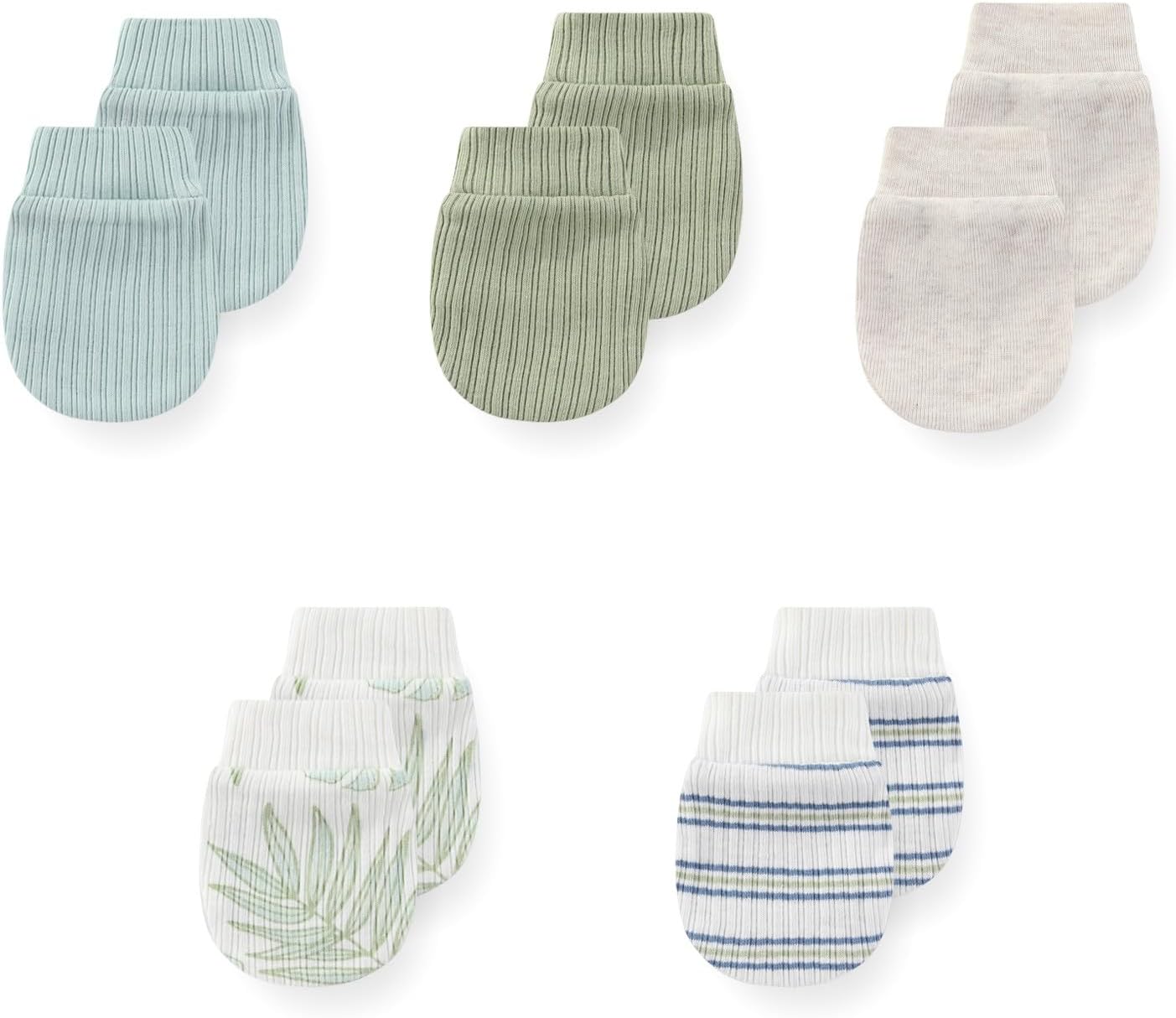 5 Pack Unisex New Born Boy Girls No Scratch Mittens Cotton Soft Baby Gloves Accessory 0-3 Months Infant Essentials