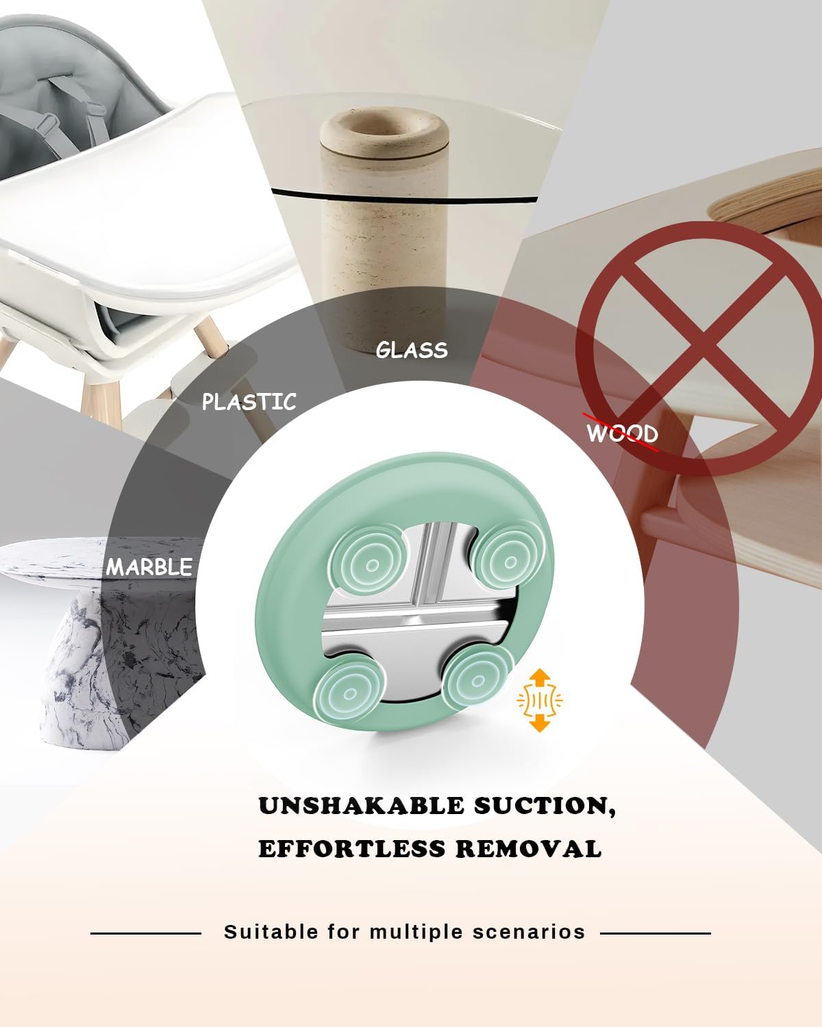 8” Stainless Steel Toddler Plate with Suction, Divided Plates with Removable Silicone Sleeves for Kids, Non Toxic & BPA Free | Non Slip | Unbreakable Baby Snack Dishes Set of 2, Blue & Sage