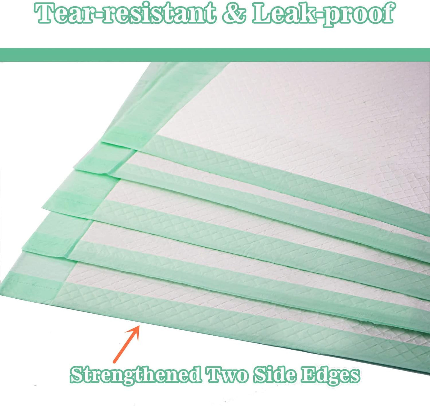 Disposable Underpads with Adhesive Tapes 23'' X 36'' Chucks Pads Heavy Absorbency Incontinence Pads, Waterproof Pee Pads, Thicker Chux Pads for Unisex Adult, Kids and Pet (40 Count)