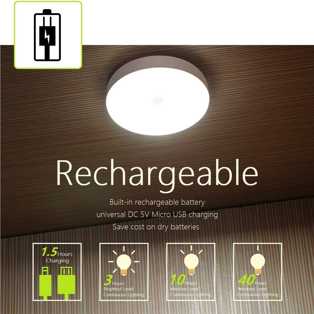 Mini Touch Light, Rechargeable Battery Operated Closet Lights Wardrobe Lights, Magnetic Stick-on Anywhere LED Night Light, Wireless Under Cabinet Lighting, Dimmable Tap Push Light Lamp