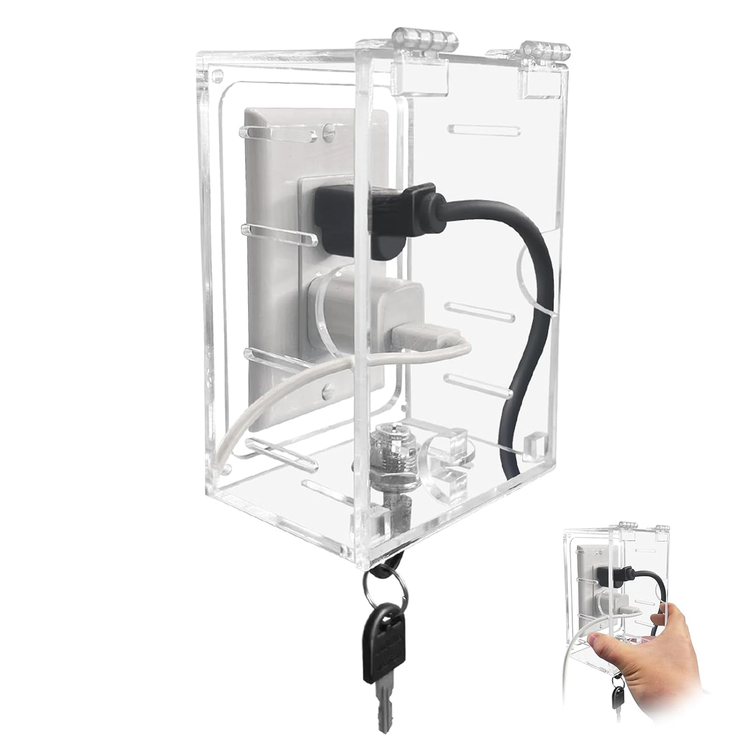 Smart Home Switch Cover Outlet Covers,Plug Covers for Electrical Outlets,Socket Covers for Outlets Fit 4.95" H X 3.35" W X 2.56" D or Smaller,Provide Extra Space Inside for Plugs,Adapters