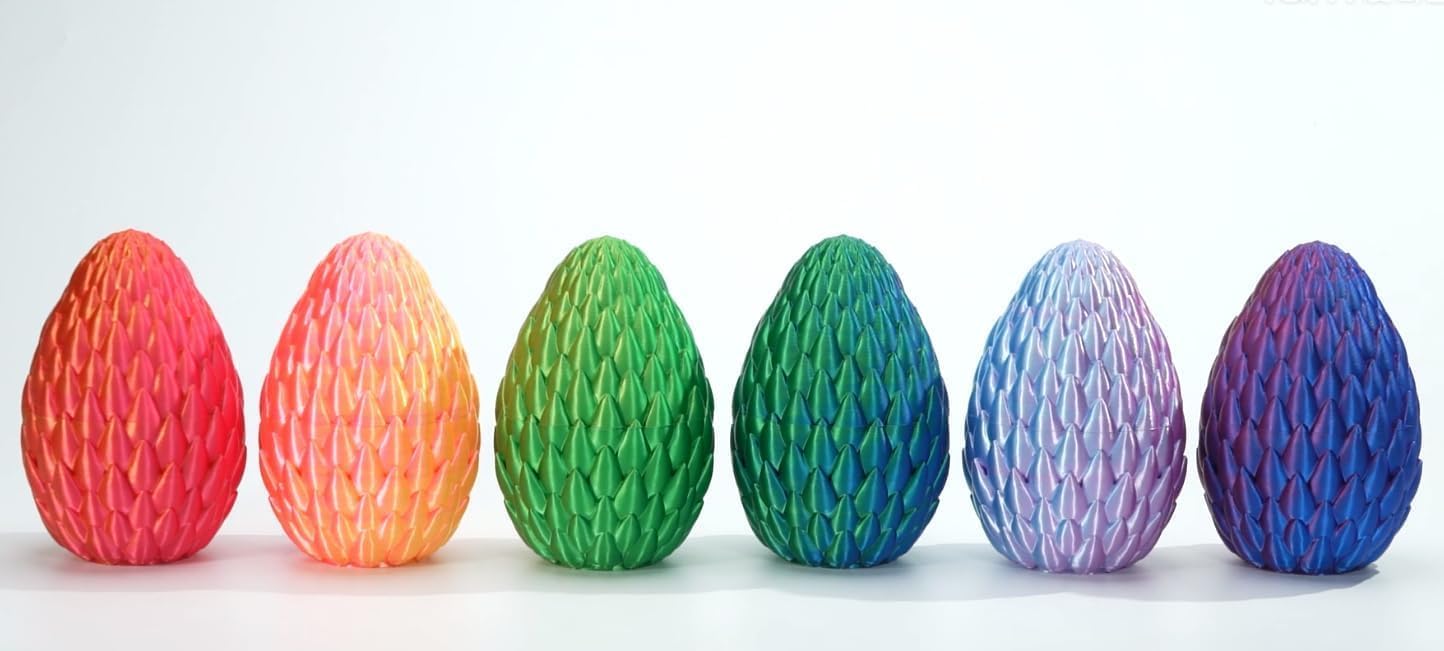 3D Printed Dragon Egg: Fun Dragon Egg Gift for Teen Son Girl，Home Office Decor Executive Desk Toys for Autism/ADHD, Red