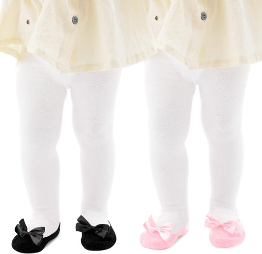 Mini angel Baby Tights Non Slip Baby Girl Tights Plain/Shoe-Look Leggings Seamless Pantyhose Warm Cotton Leggings Non-Skid