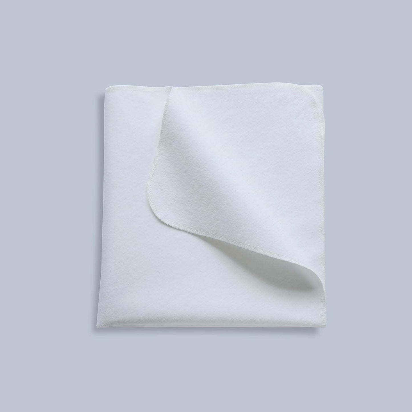 Waterproof Crib Pad, Mattress Protector - Reusable Incontinence Flannel Crib Protector, 27" x 50", for Baby, Toddler, Elderly, Pets - White