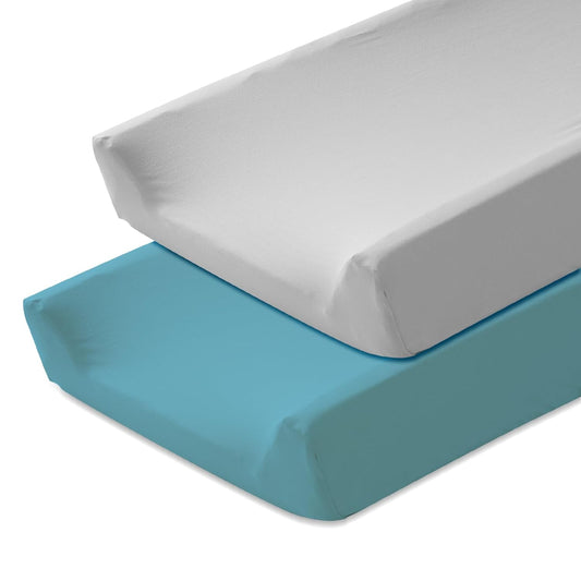 Changing Pad Cover (2-Pack) for Baby Girls Boys, Soft Fitted Diaper Changing Table Covers, Nursery Sheets Liner