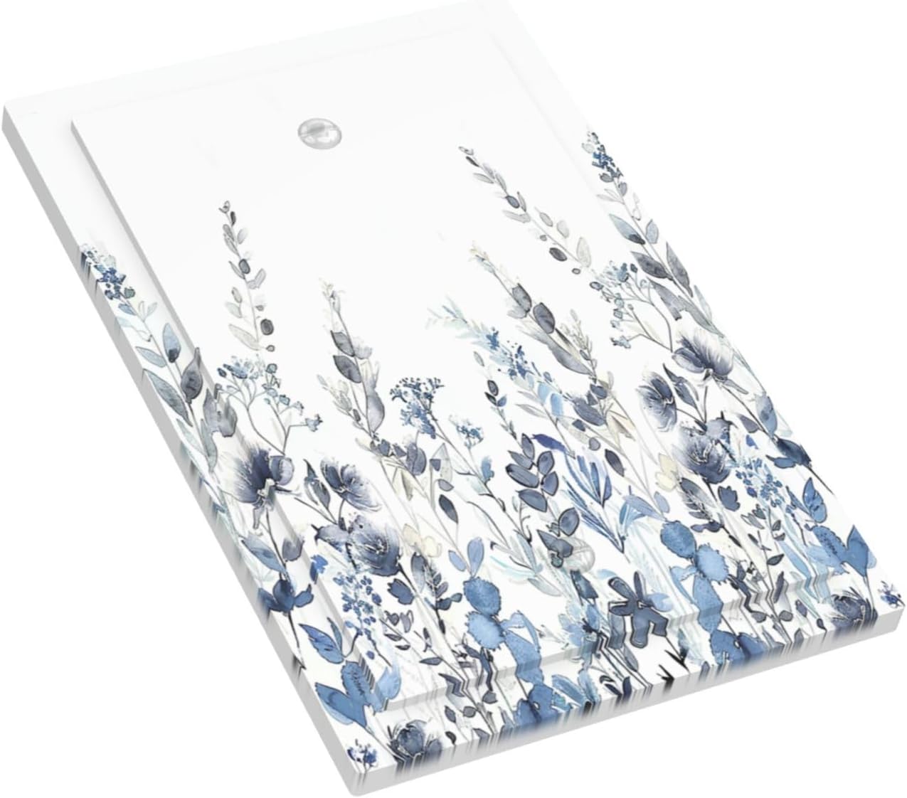 Light Switch Cover Plate Light Blue Watercolor Leaves Plant With Floral 1 Gang No Device Blank Electrical Wall Plates Faceplate Decorative Switch Plate for Bedroom Bathroom Decor