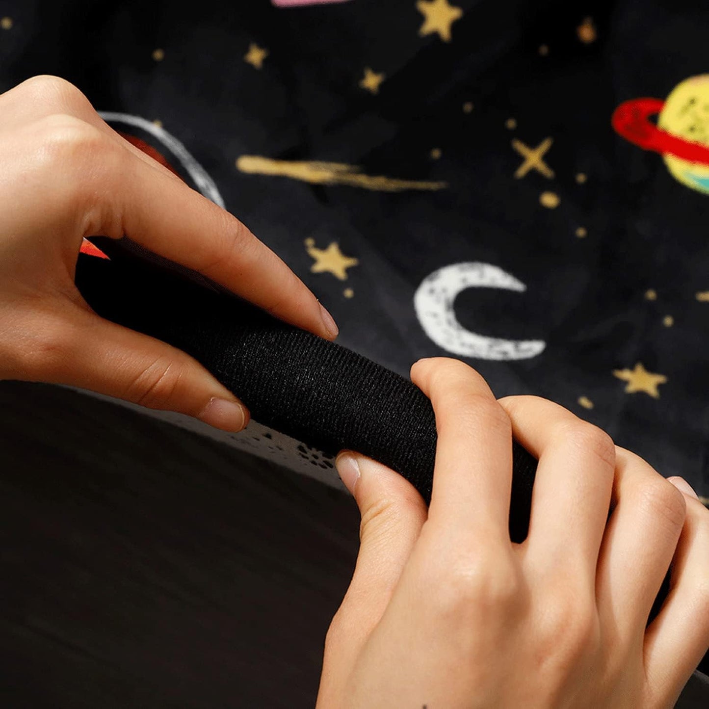 Loartee Coral Velvet Area Rug - 1" Thick Memory Foam Baby Play Mat, Washable Toddler Carpet, Home Decor for Living Room, Nursery, Kids Bedroom, Astral Black, 6'7"x7'10"