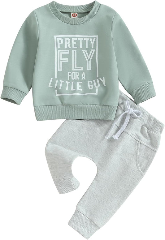 Baby Boy Clothes Fall 6 12 18 24 Months Football Long Sleeve Pullover Tops & Pant Sets Toddler Winter Outfits