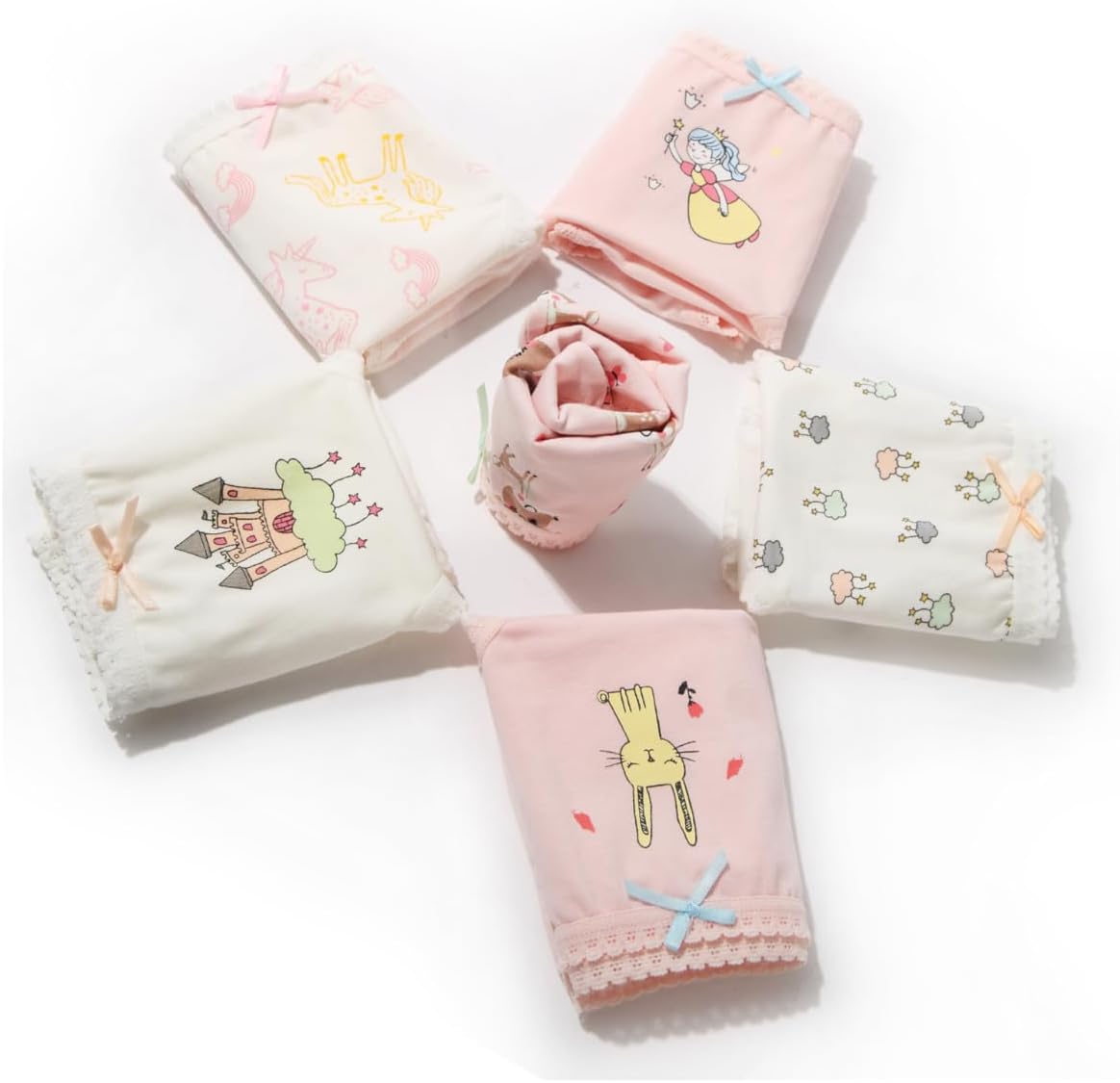 Girls' Cotton Brief Breathable Toddler Panties Kids Assorted Underwears 6-8 pieces