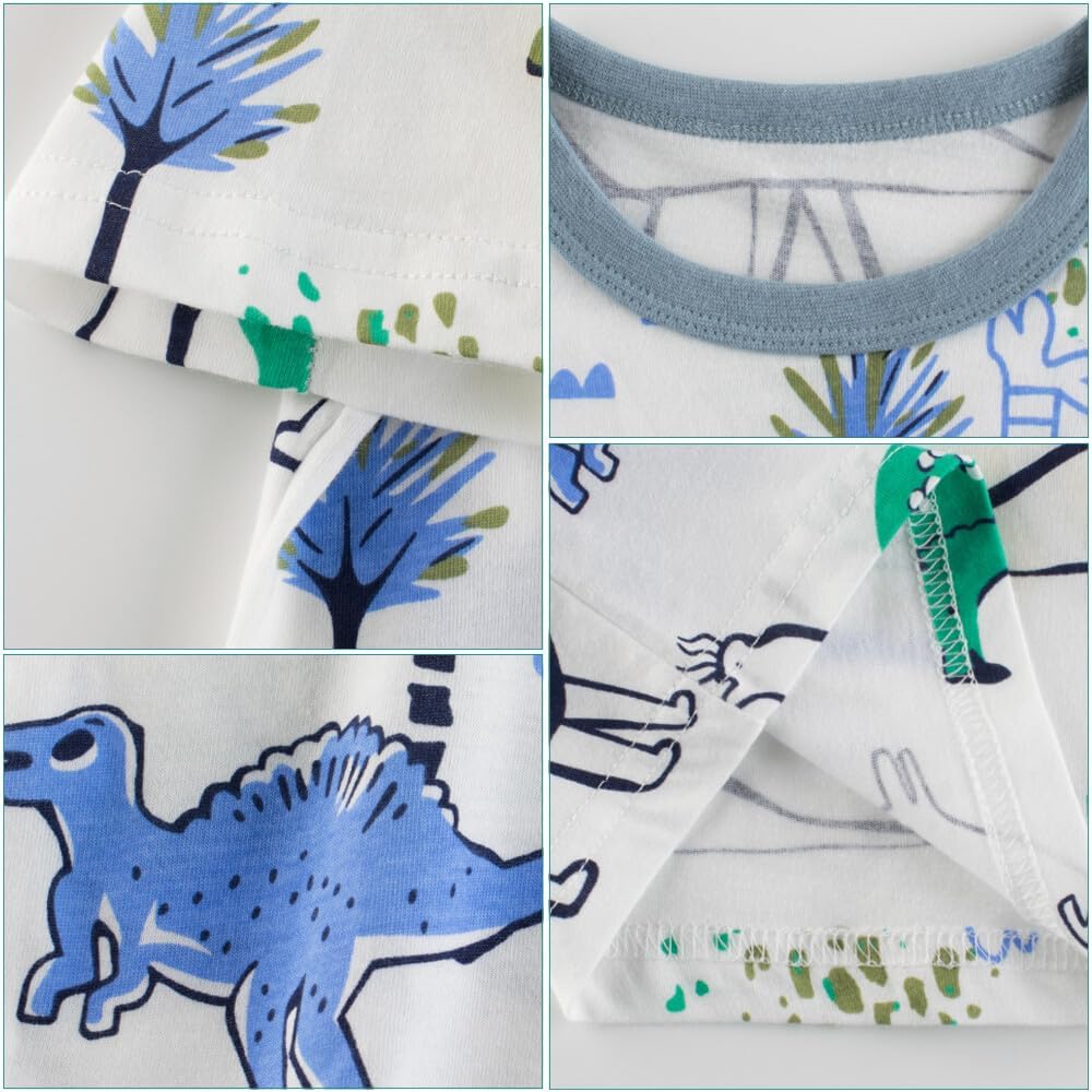 Boys' 4-Pack Excavator Short Sleeve Crewneck T-Shirts Top Tee Size 2-7 Years Toddler Boys' Value Pack Cotton T-Shirt