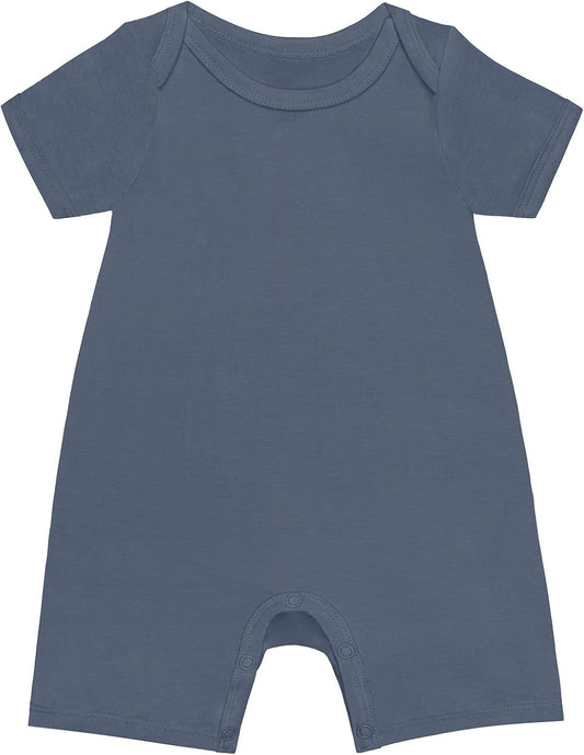 GUISBY Rayon Baby Pajamas, Short Sleeve Footless Rompers, Snap Closure Sleeper for Boy Girls