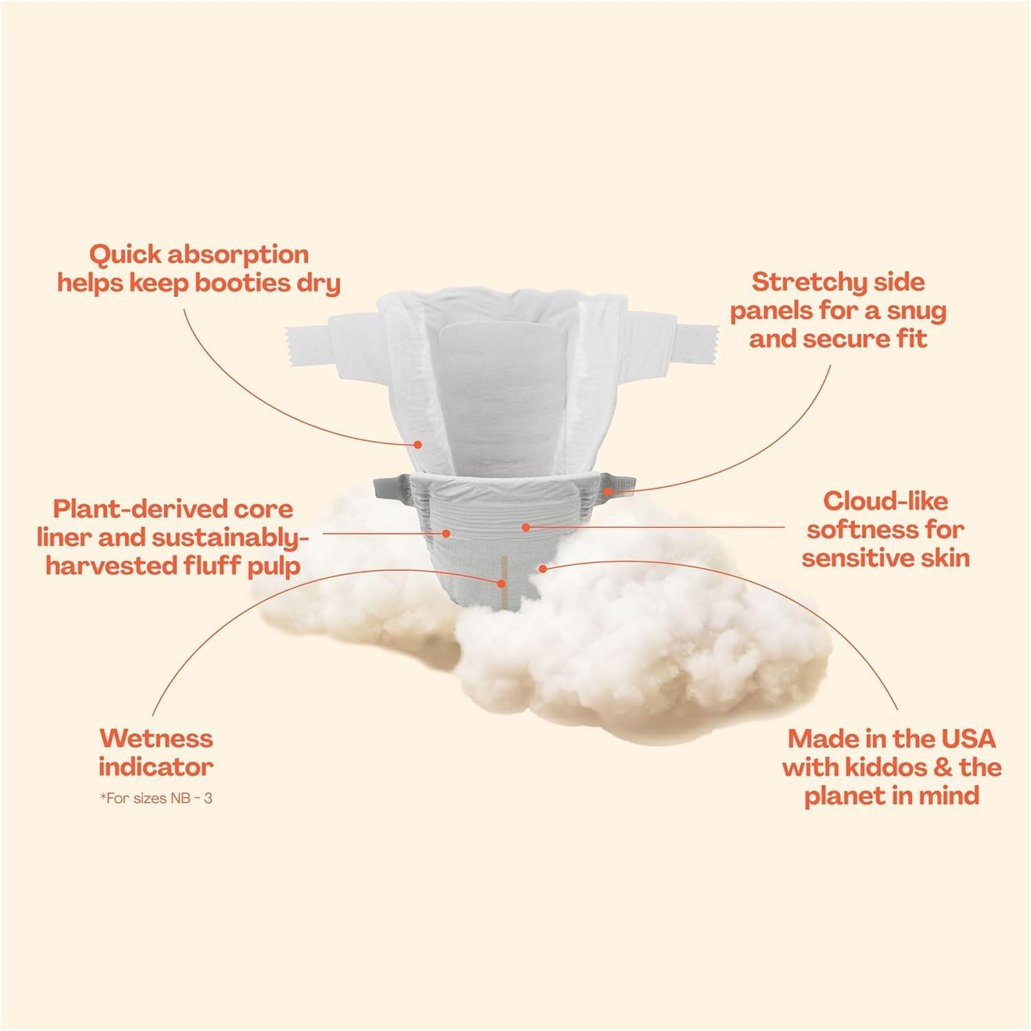 Hello Bello Premium Diapers Size 5, 72 Count Disposable, Extra-Absorbent, and Hypoallergenic Baby Diapers with Snug and Comfort Fit, Sunnyside Up Pattern Value Pack