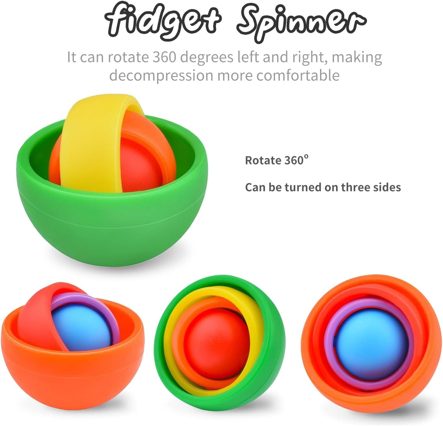 Fidget Toys, 3D Teen Boys Fidgets Spinners, Relief Stress and Exercise Fingers Hand Ball Fidgets Gyroscope, Best Gifts for Boys, Girls, Adult Birthday Games
