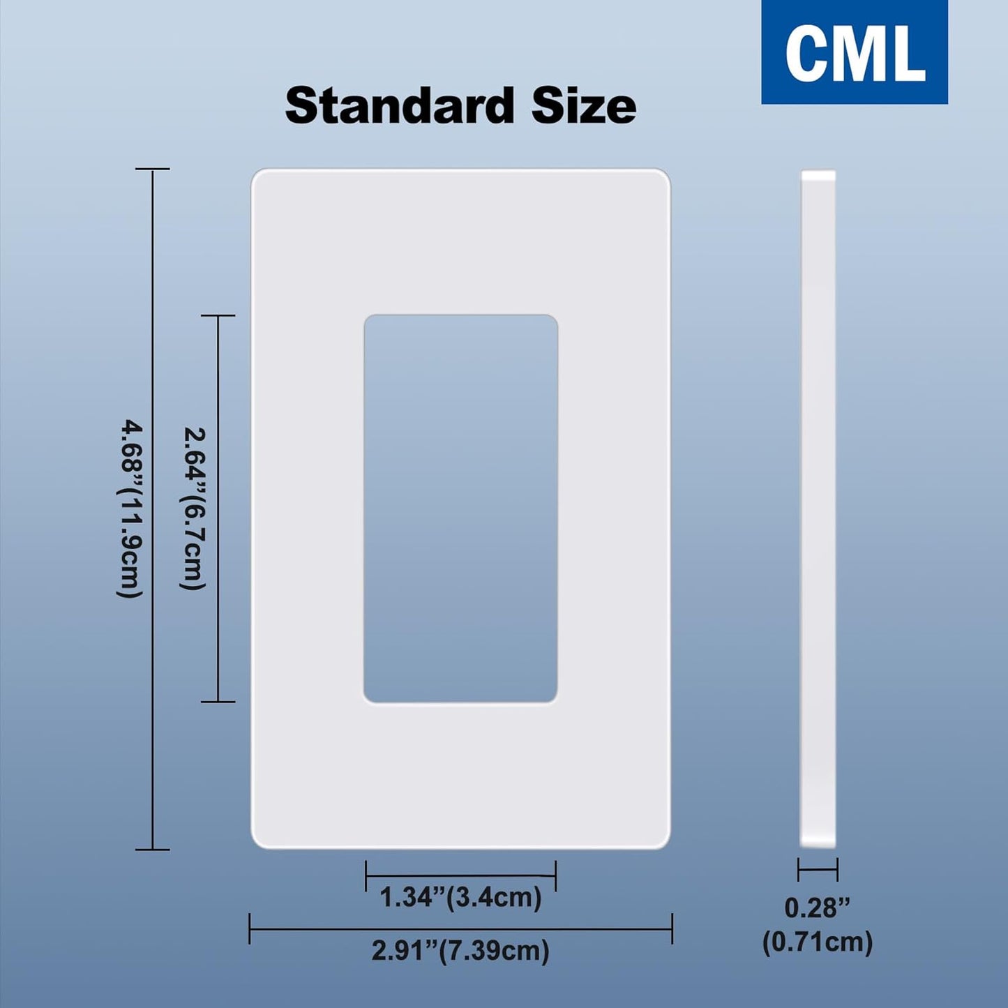 CML Matte White Decorator Screwless Wall Plate, 8 Pack 1-Gang Outlet Covers and Switch Plates, Scratch and Impact Resistant, Hidden Screws, Polycarbonate, Standard Size 2.91” X 4.68”