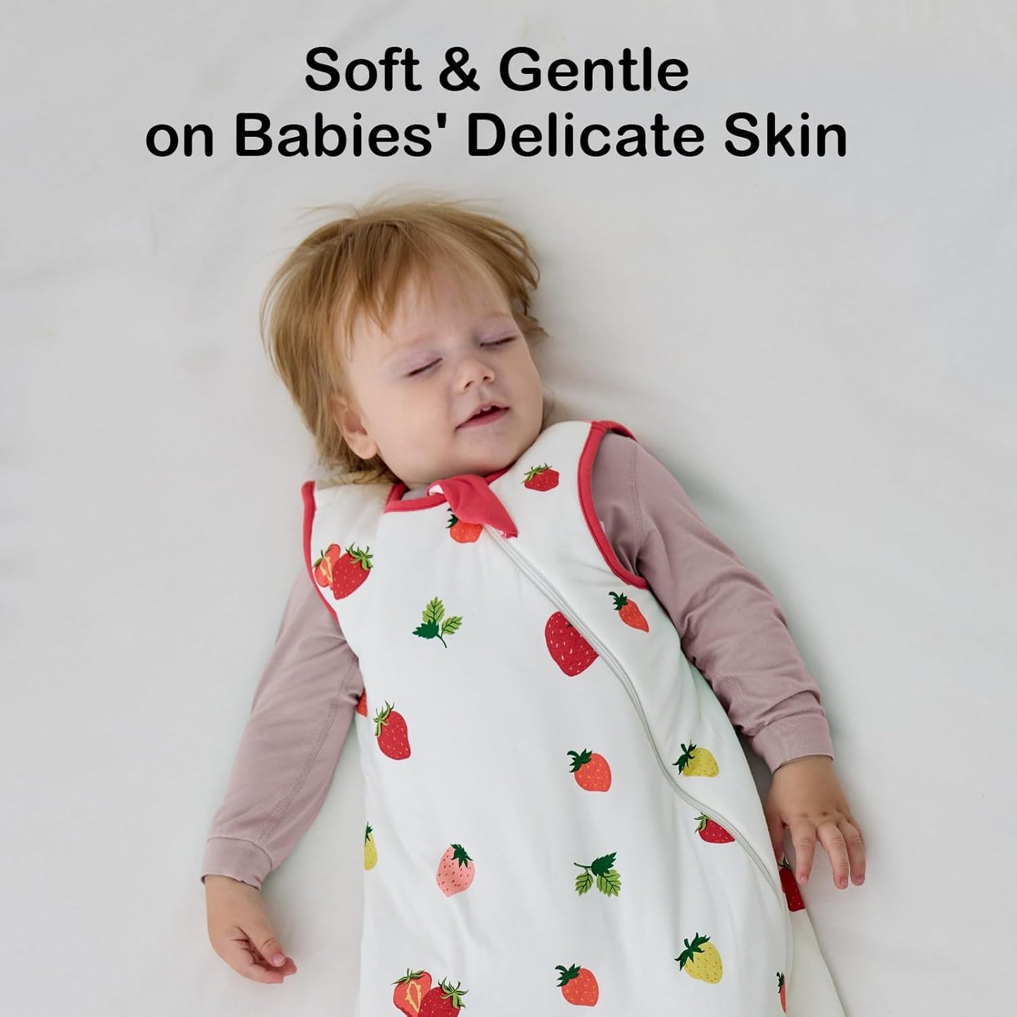 BubblePanda Rayon Made from Bamboo Sleep Sack 6-12 Months 0.5 Tog Soft Lightweight Toddler Sleep Sack for Babies 2-Way Zipper Wearable Blanket Baby 6 Months