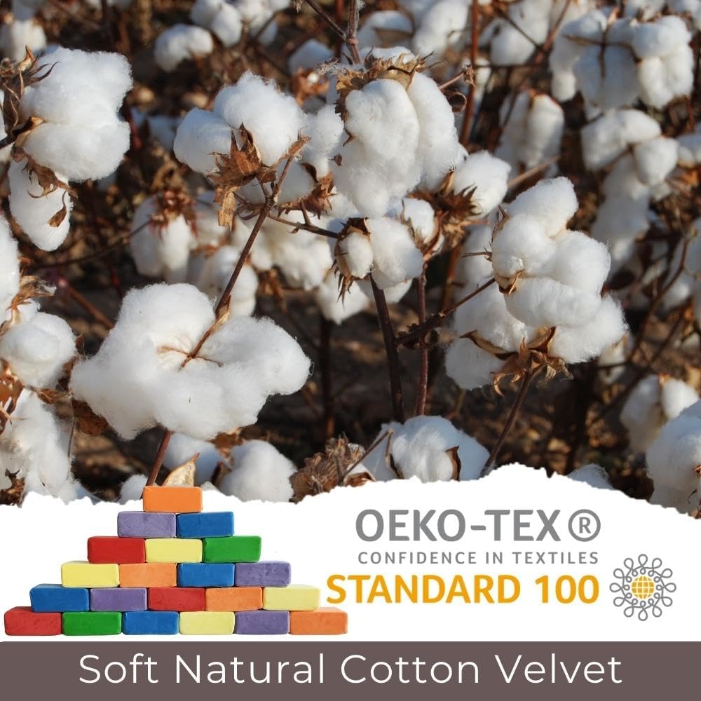 Wonder Space Plush Foam Blocks - Nursery Building & Stacking Toys for Toddlers Boys & Girls, Soft Smooth Velvet Cover, Early Education Gross Motor Skills & Brain Development (24 Bricks, Classic)