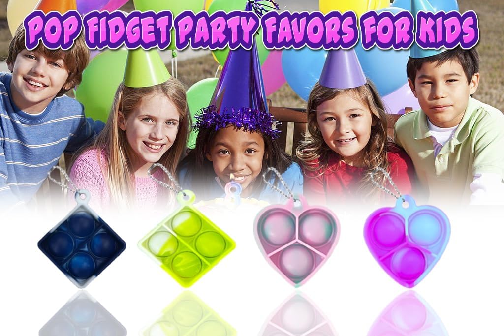 150pcs 1.5in Random Pop Bubble Fidget Sensory Toys, Pop Toy Bulk for Party Favor, Classroom Student Prizes Easter Basket Goodie Bag Stuffers Christmas Valentine Gift for Kid