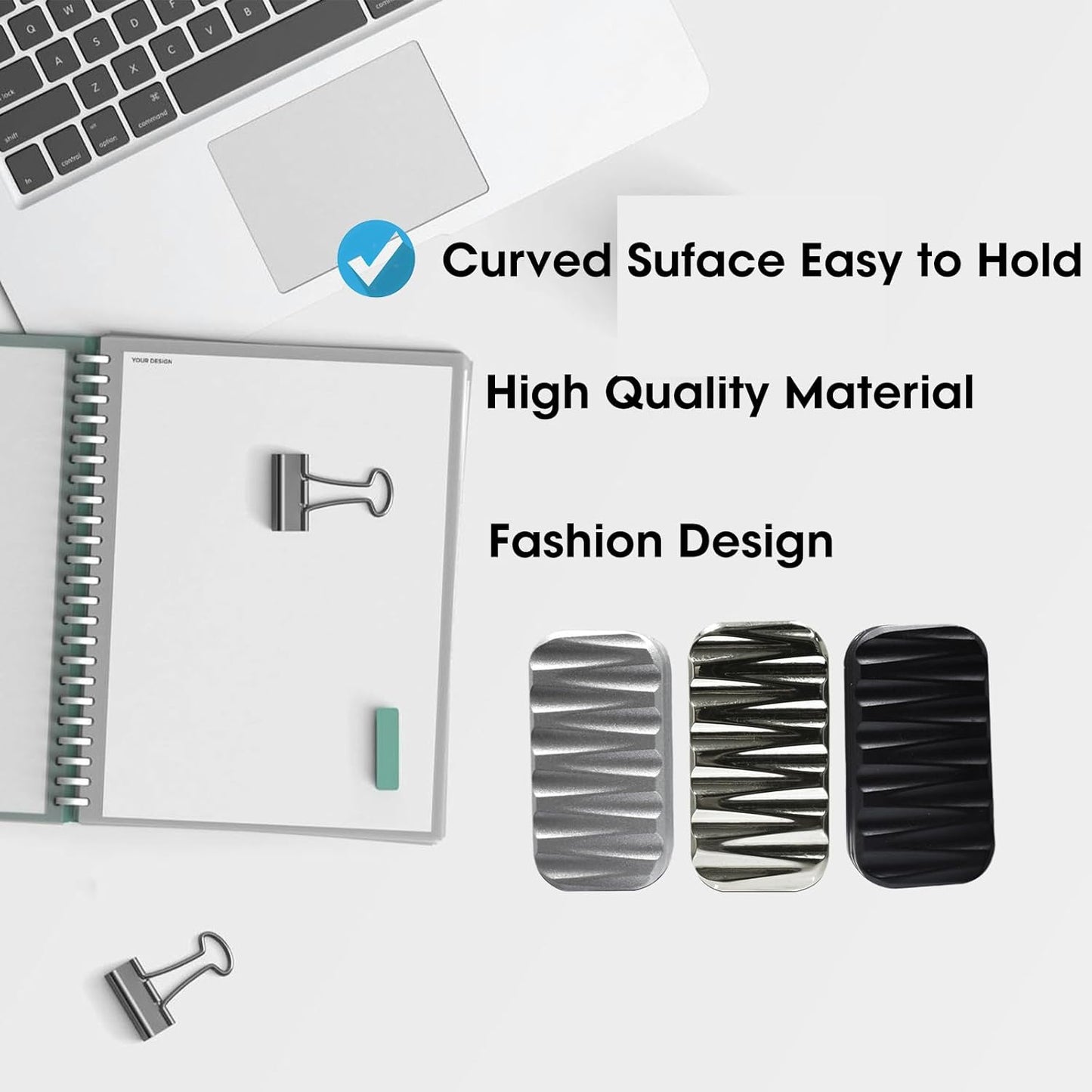 Fidget Slider 3 Layer EDC Metal Magnetic Fidget Toys Adults, Desk Toys Gift for Stress Relief (Silver)