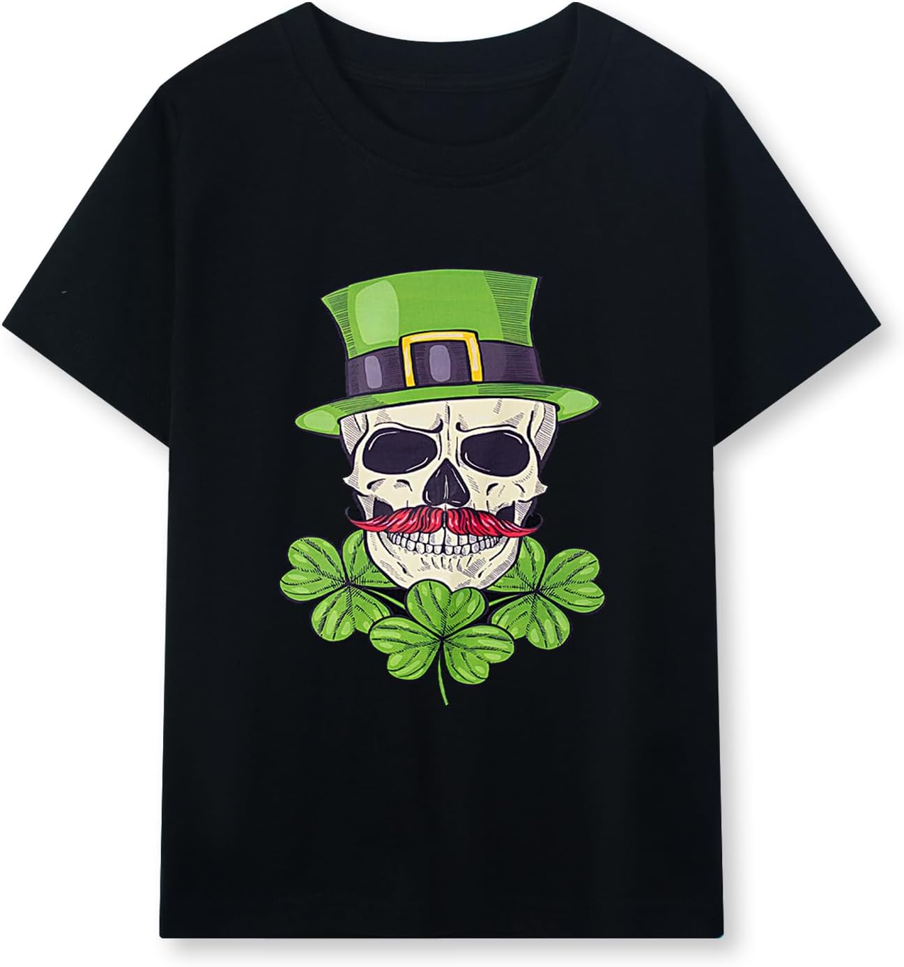 HILEELANG Kids Boy Basic Plain Cotton T-Shirts Short Sleeve Crew Neck Summer Tees 4packs 6-12 Years