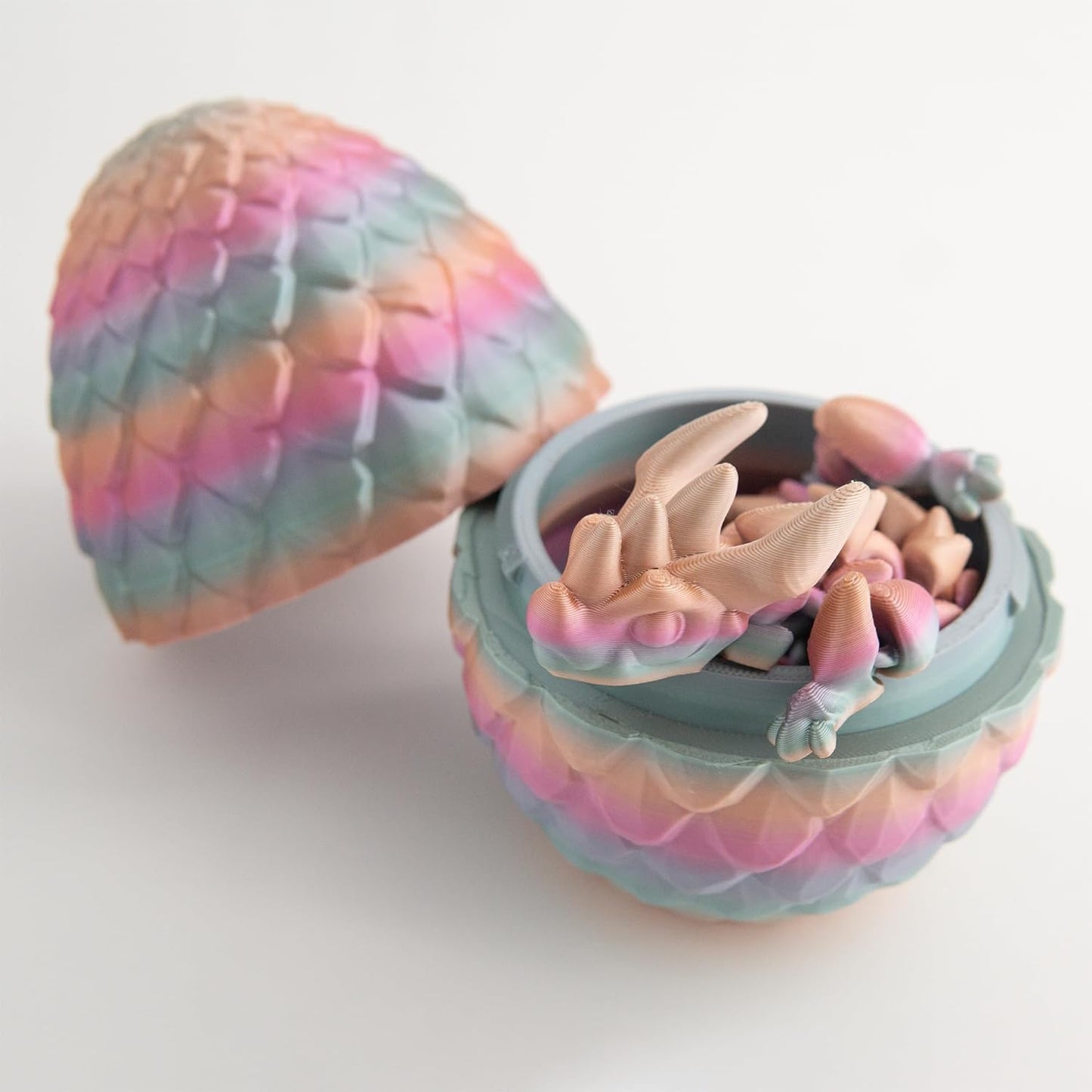 STONESTAR 3D Printed Dragon Fidget Toys, 12" Full Articulated Dragon in Mystery Egg, Home Office Decor Executive Desk Toys Xmas/Easter Gift for Dragon Lovers (Pink)