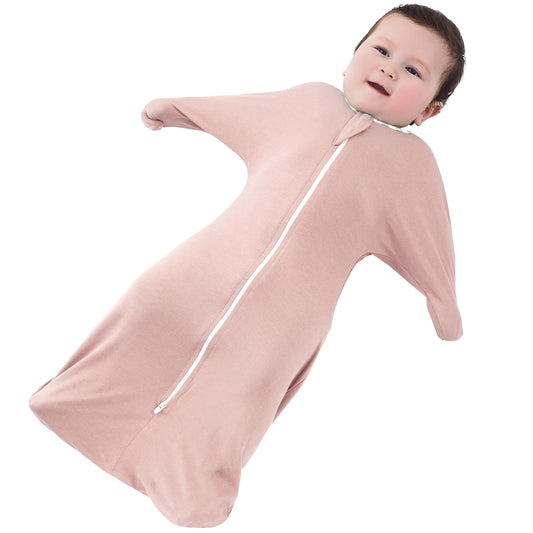 PuppyPaws Baby Sleep Sack, Transition Swaddle, Sleep Sack 6-9 Months, Wearable Blanket Baby with 2-Way Zipper, Swaddles for Newborns Summer, 95% Rayon derived from Bamboo, 5% Spandex