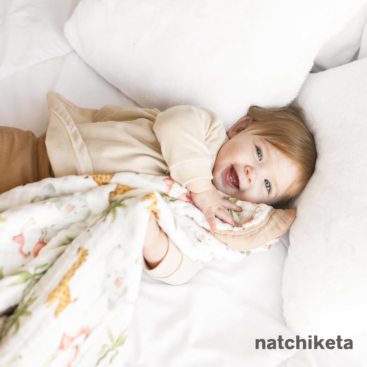 Organic Cotton Muslin Baby Blanket for Boys and Girls - Luxurious Soft Toddler Quilt for Swaddling - Gender Neutral Blankets Makes a Great Rubber Duck