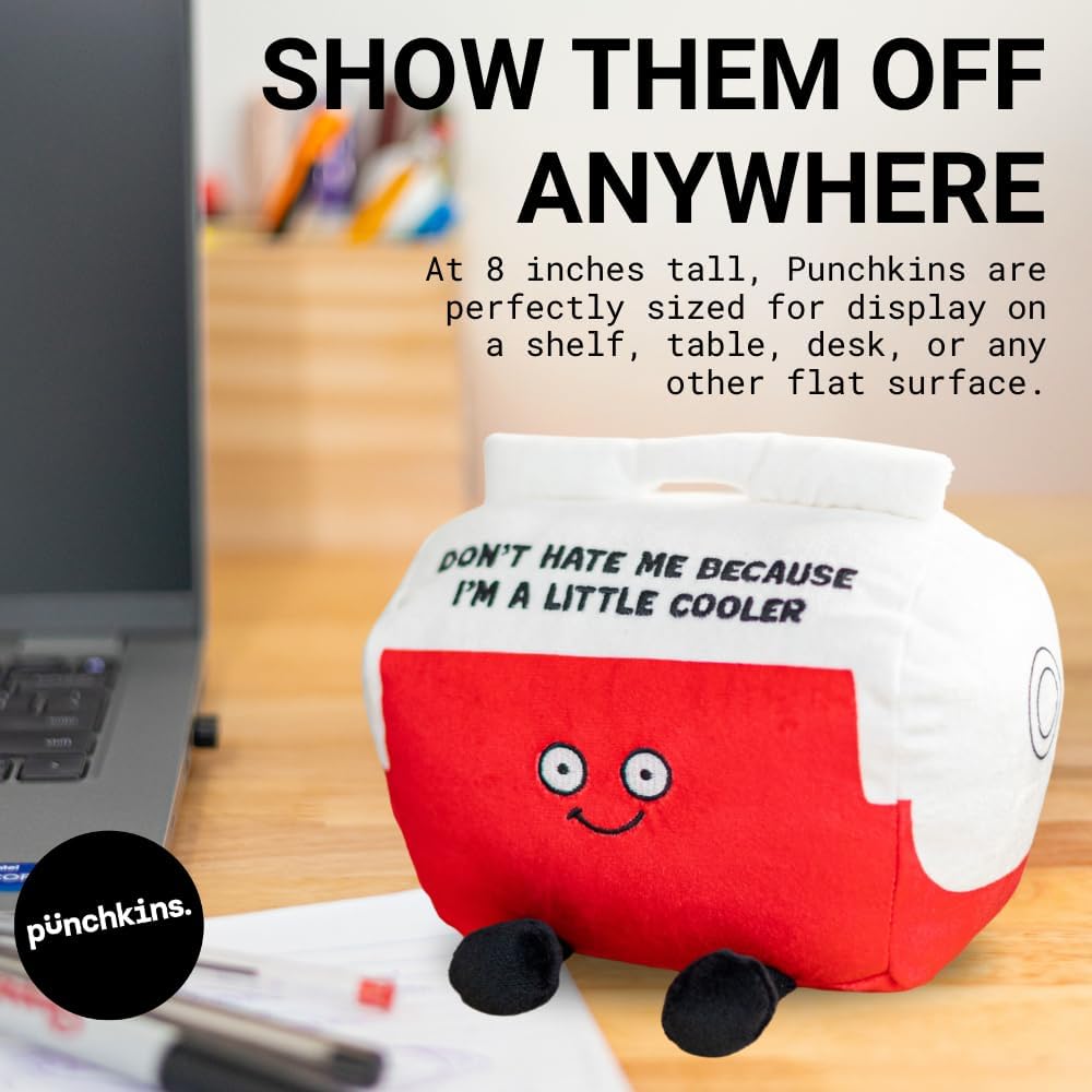 French Fries Foodie Plushie, Funny Pun Meme Gag Gift, White Elephant, Stocking Stuffer Present, Great for Emotional Support, Fun Desk Accessory, Weighted Base for Display