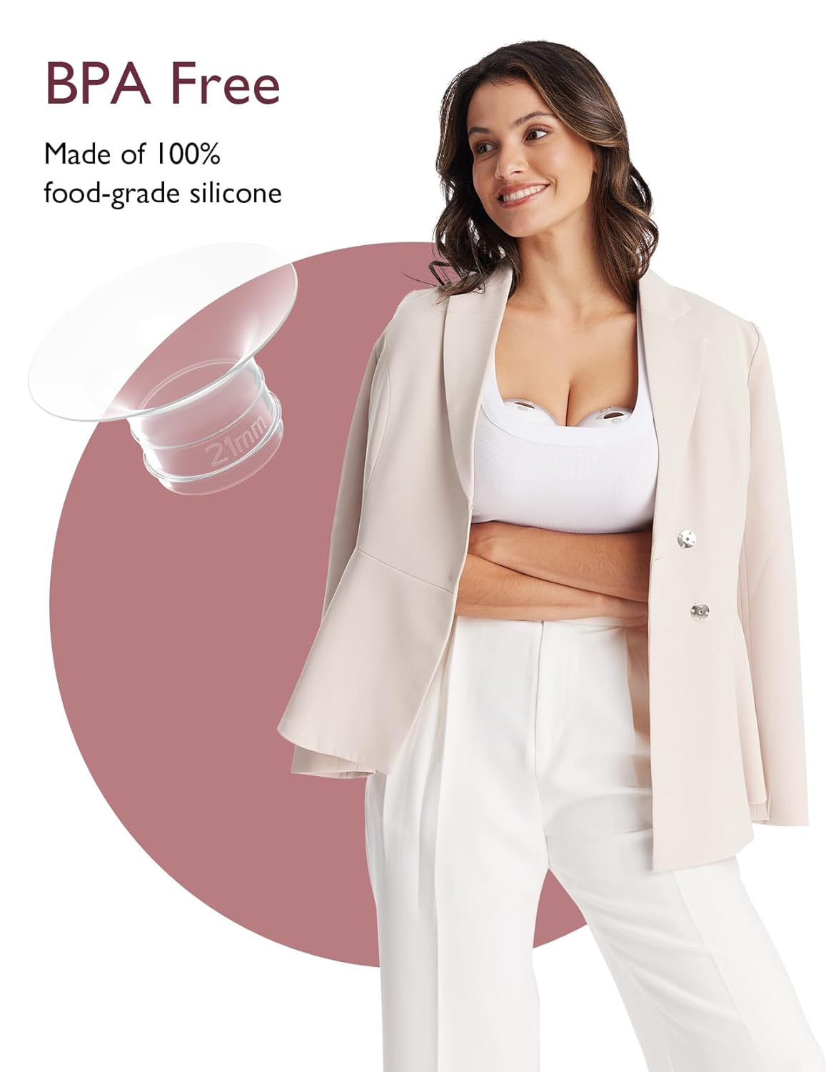 Momcozy Flange Insert 21mm Compatible with Momcozy M5. Original M5 Breast Pump Replacement Accessories, 1PC (21mm)