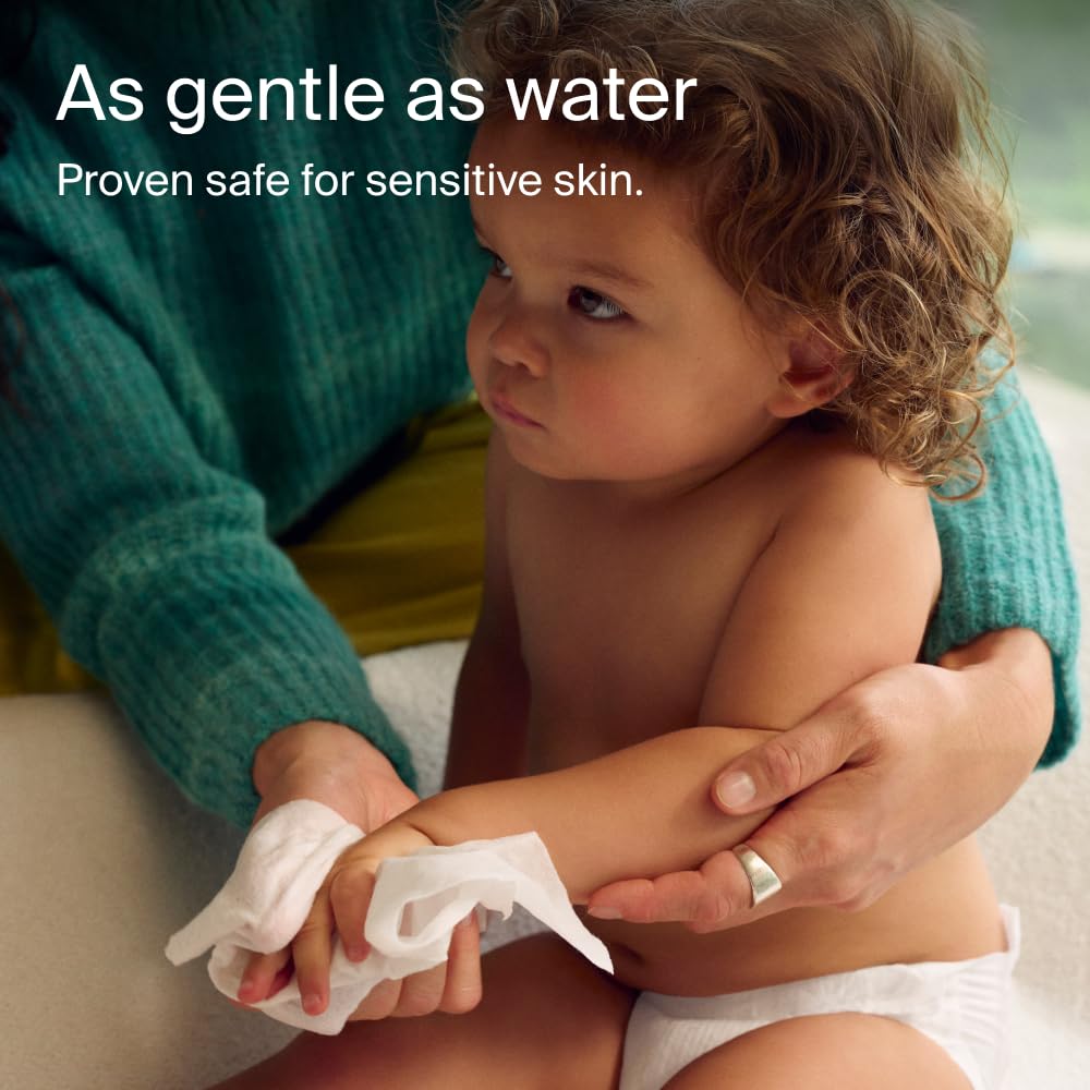Coterie Baby Wipes for Sensitive Skin, Plant-Based and Plastic-Free Fibers, 99% Water, Hypoallergenic, pH Balanced, Unscented, Clean and Gentle Baby Essentials, 12 Pack, 672 Count