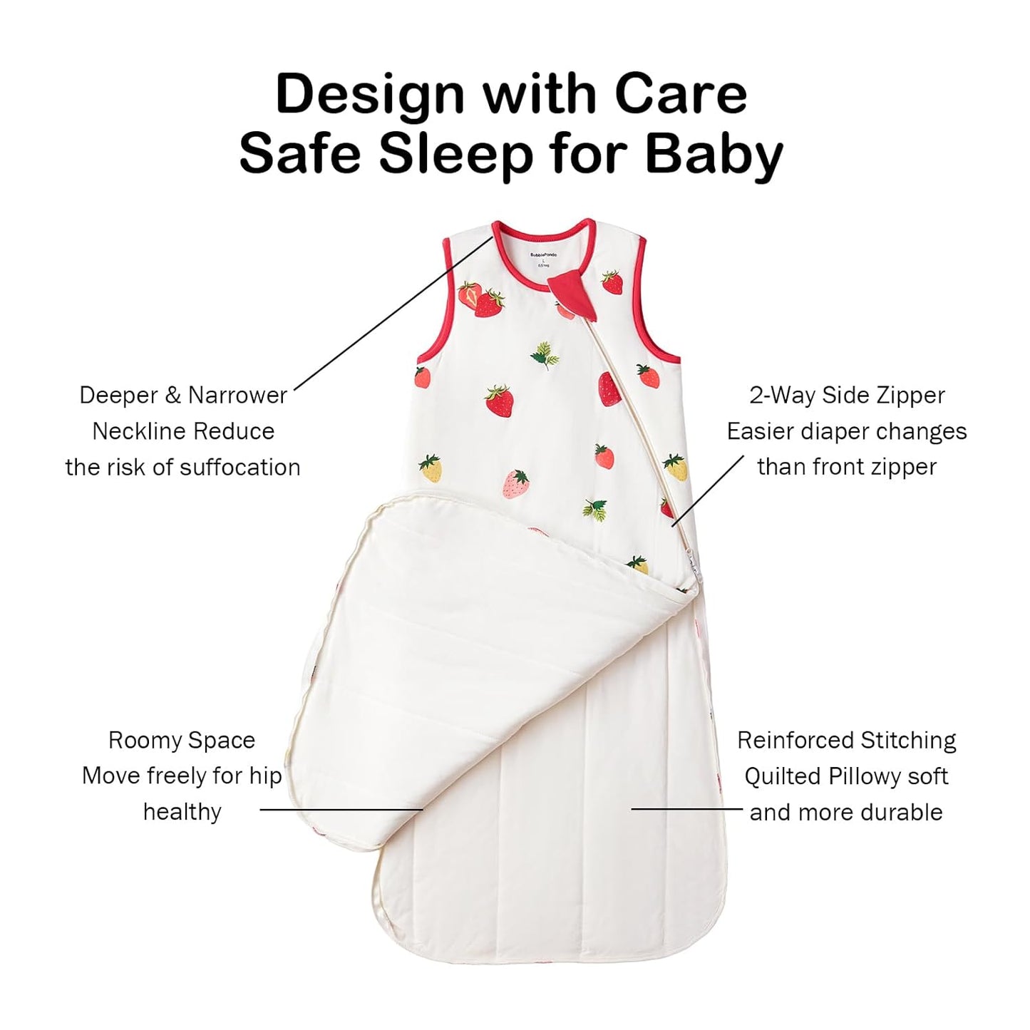 BubblePanda Rayon Made from Bamboo Sleep Sack 2t-3t 0.5 Tog Soft Lightweight Toddler Sleep Sack 24-36 Months for Babies 2-Way Zipper Wearable Blanket Baby 3t