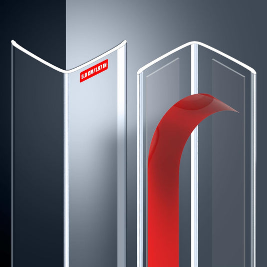 MONOID Wall Corner Protector, 2 PCS Furniture Edge Protection, PC Anti-Bump Guards Avoid Scratching Corner Trim for Door Frame, Table, Countertop, Stair, Self-Adhesive, Clear, 1.97IN×47.24IN/5CM×120CM