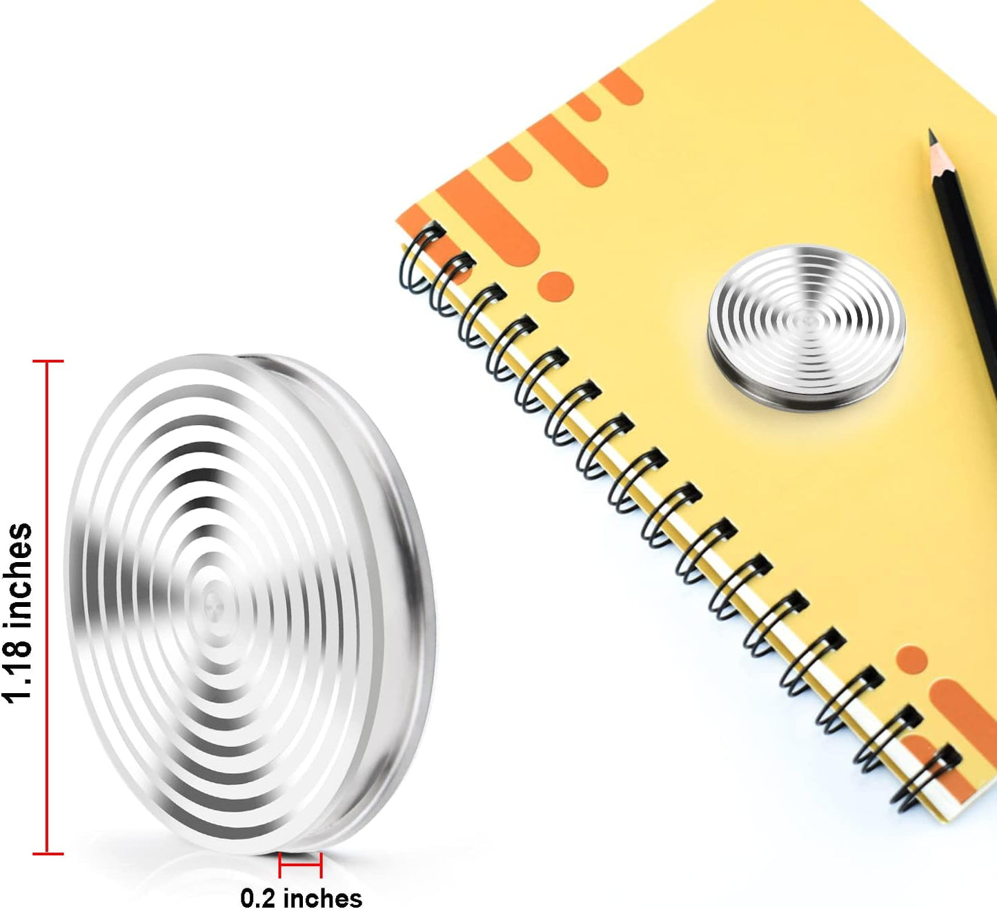 TOMAZON Kinetic Desk Spinning Toy, Stainless Steel Rotating Motion Coin, Optical Illusion Spinning Top for Office Anxiety Stress Relief, Portable ADHD Little Fidget Toys Gift for Adults & Kids(C)