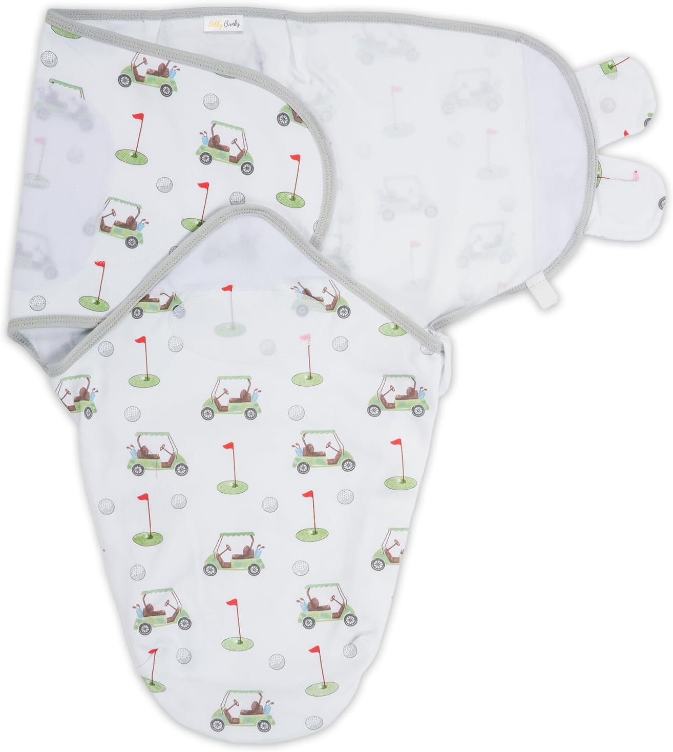 LollyBanks Baby Swaddles, 100% Organic Cotton Swaddles for Newborns Boys and Girls, 3-6 Months Swaddle Sacks with Easy Change Zipper, Swaddle Neutral Baby Registry (Golf Print)