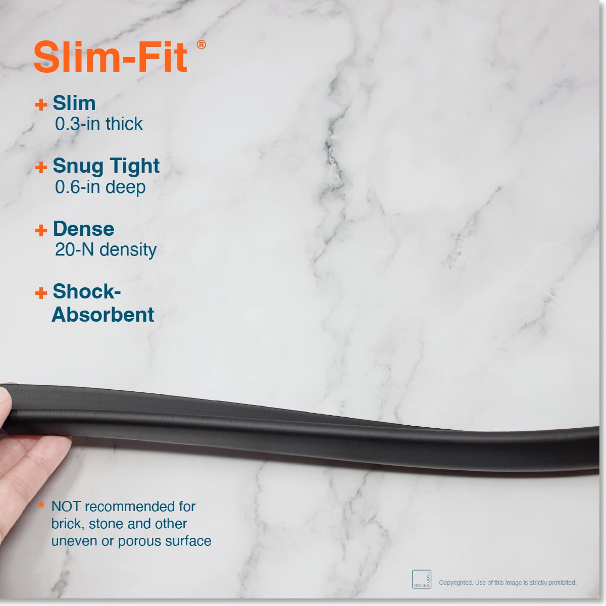 Roving Cove Slim-Fit Edge Protector for Baby Proofing (9ft Small Edge Only), Soft Rubber Foam, Furniture Edge Bumper Guard, Desk Edge Cushion, 3M Adhesive, Onyx Black