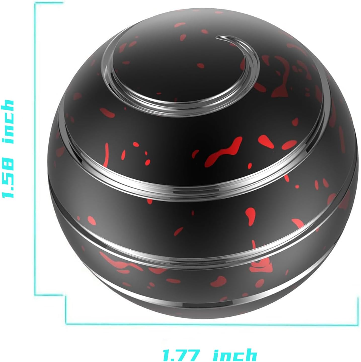 Kinetic Desk Toy, 1.77'' Kinetic Spinning Desk Toys for Adults, Fidget Toys for Party Favors, Christmas Stocking Stuffers, Easter Basket (45MM, Black Red)