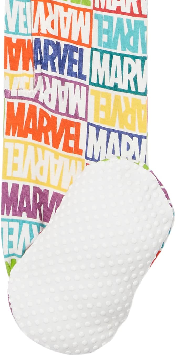 Amazon Essentials Disney | Marvel | Star Wars Unisex Babies' and Toddlers' Snug-Fit Cotton Footed Pajamas, Multipacks