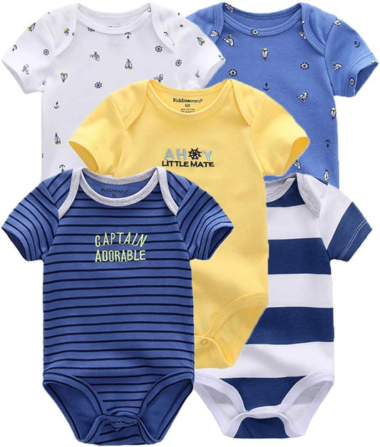 Baby Bodysuit Short Sleeve one-Piece Newborn Baby Clothes for Baby Boy and Girls