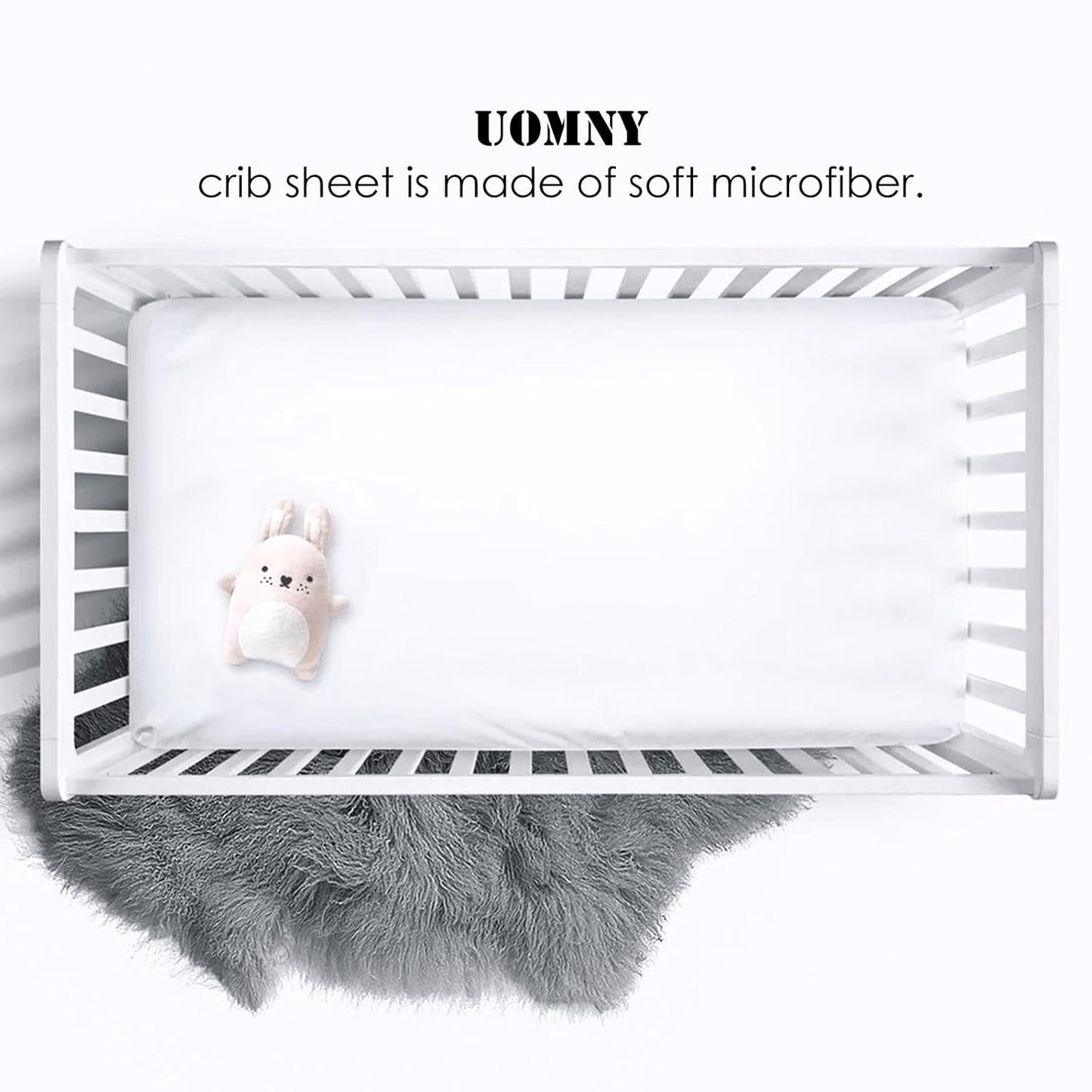 UOMNY Crib Sheet White Fitted Crib Sheets Baby Sheet for Standard Crib and Toddler Mattresses Nursery Bedding Sheet Crib Mattress Sheets for Boys and Girls 1 Pack Space Toddler Sheet