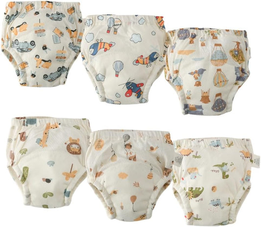 Baby Training Underpants,Soft Cotton Absorbent Potty Training Underwear For Baby Boys And Girls 6 Pack