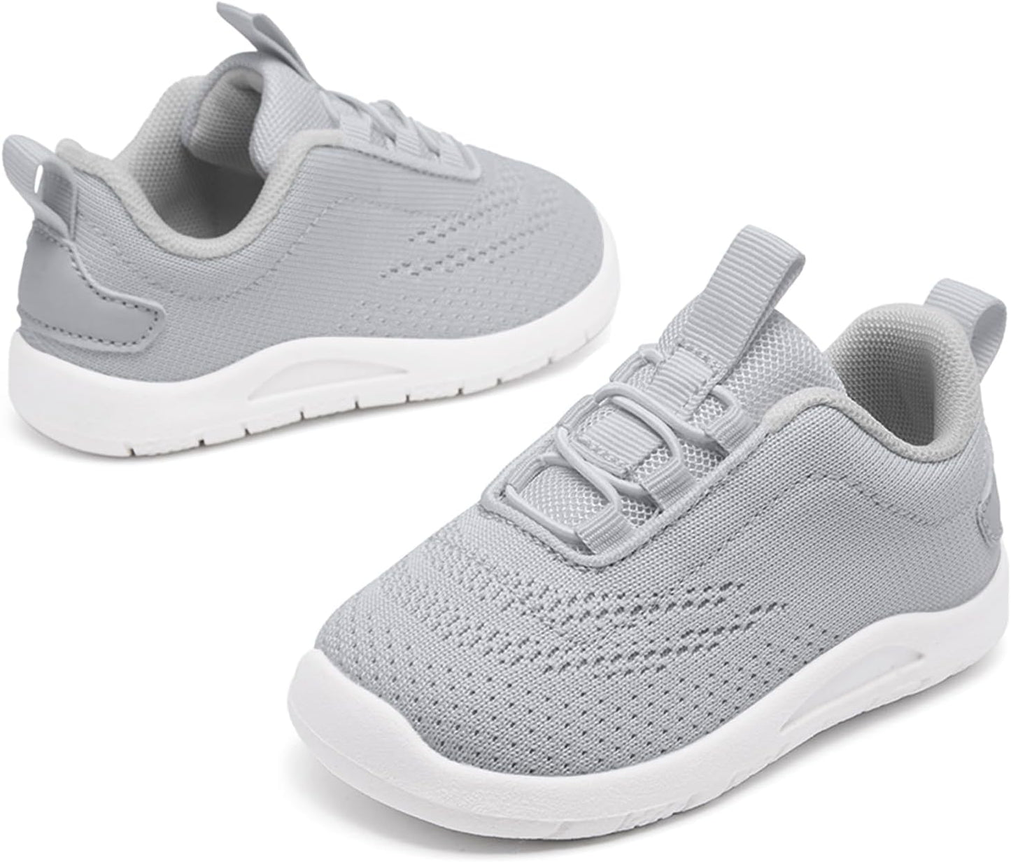 MORENDL Toddler Slip On Sneakers Baby Walking Shoes Non-Slip Breathable Unisex Pink Mesh Lace-Up Athletic Sneakers Infant Running Shoes