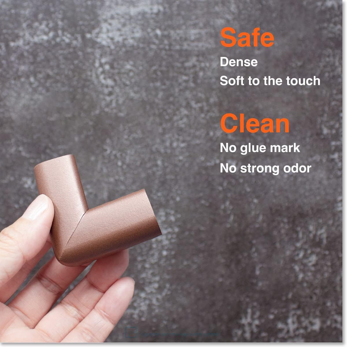 Roving Cove Slim-Fit Corner Edge Protector for Baby Proofing (Small 18ft Edge 8 Corners), Furniture Safety Bumper Guard, Soft NBR Rubber Foam, 3M Adhesive, Coffee Brown