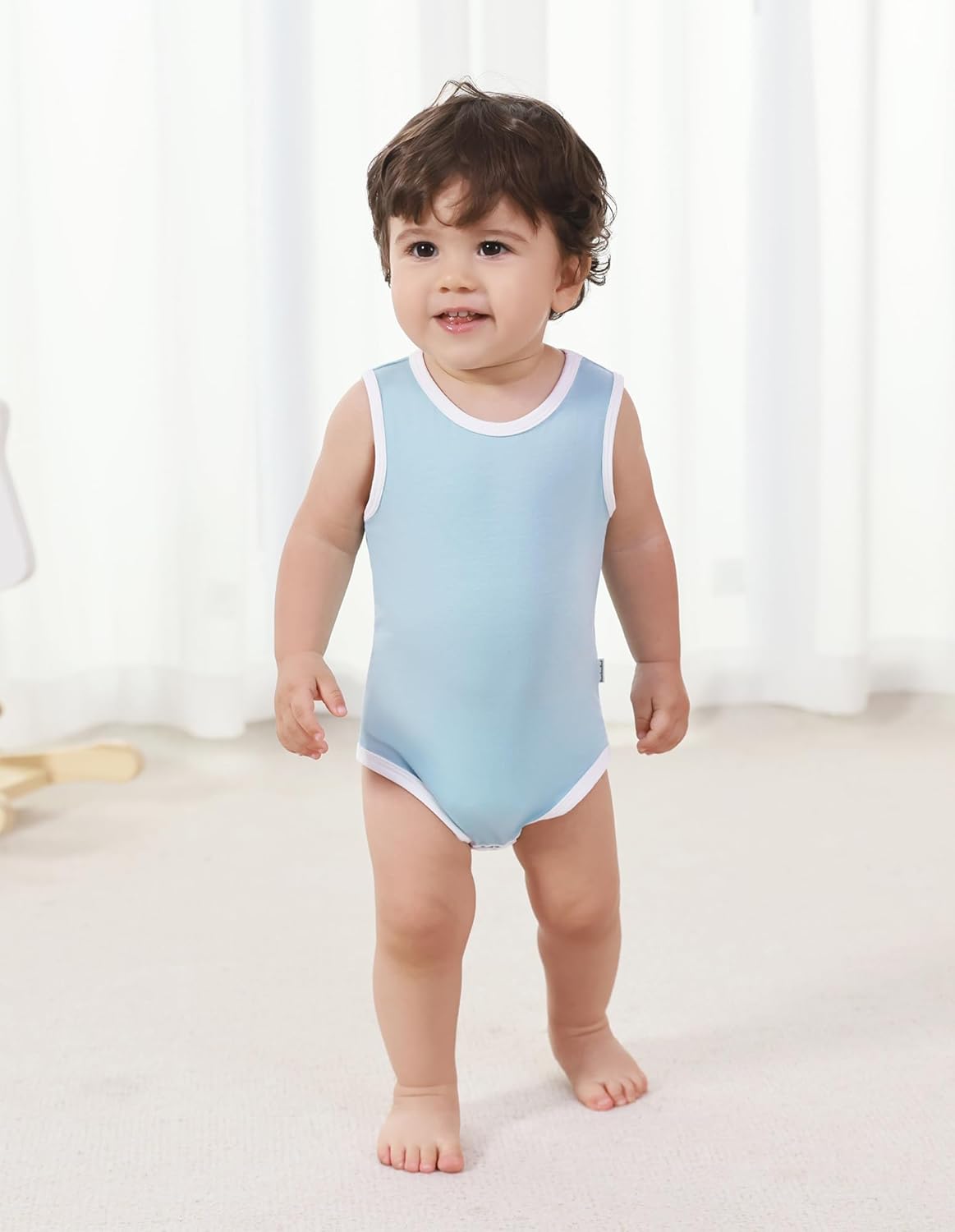 Baby Boy Girl Pajamas Toddler Infant Unisex Sleeveless Sleep Bodysuit Sleepwear Newborn Snap Snug Fit 3-Pack